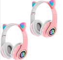 Headset Gatinho RGB Bluetooth – Som Estéreo, Conforto e Luzes Coloridas