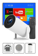 Projetor Portátil B-MAX 4K – Cinema em Casa com Wi-Fi e Ajuste Automático