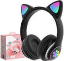 Headset Gatinho RGB Bluetooth – Som Estéreo, Conforto e Luzes Coloridas